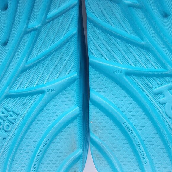 Hoka One One Mens Size 14 Aqua Blue Recovery Slide Sandals Lightweight Cushioned - Picture 5 of 12